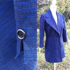 Royal Blue Mary Kay One Button Blazer Jacket Sz 4